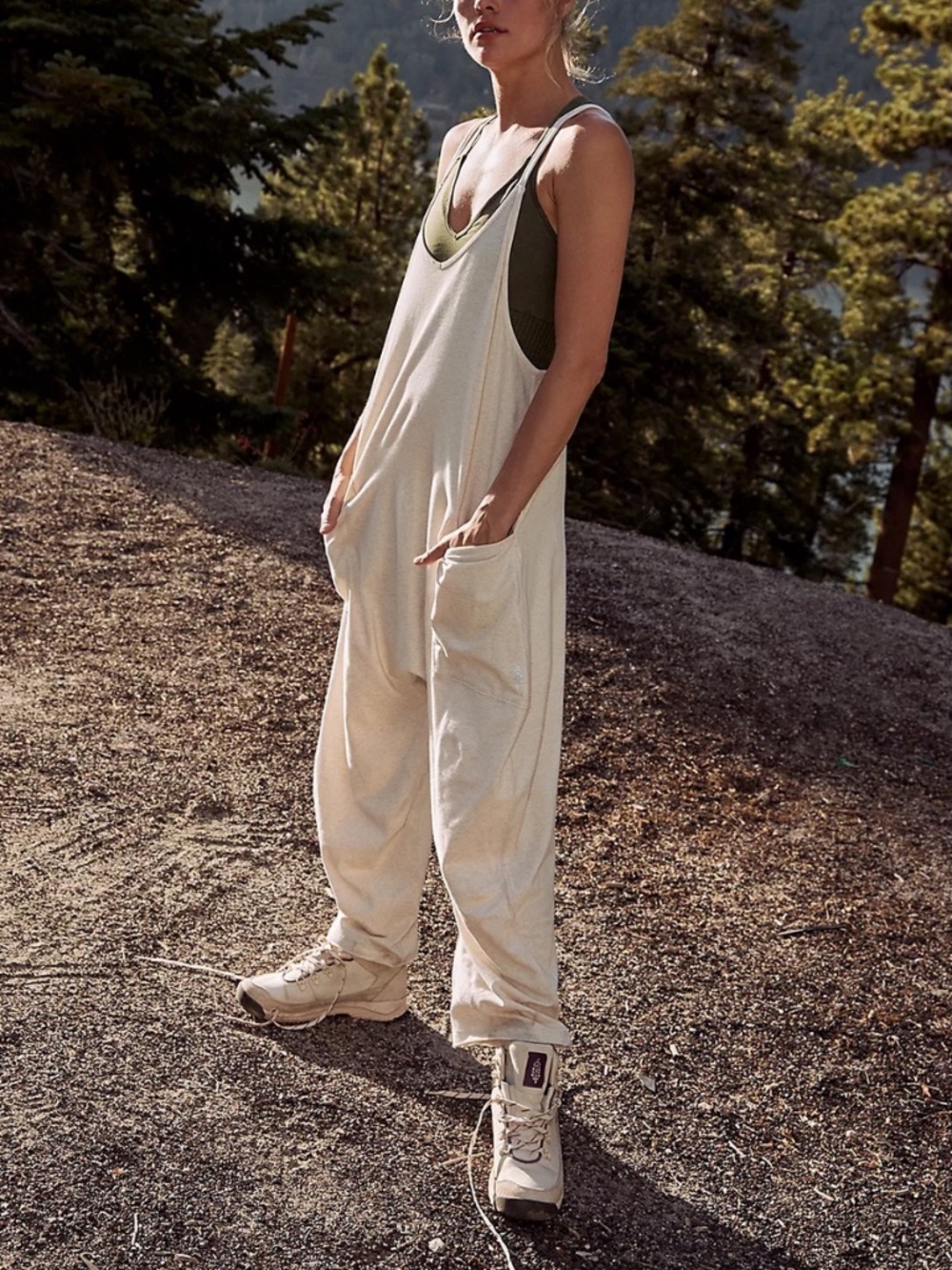 Free People Movement Hot Shot Onesie Jumpsuit Size S Oatmeal Heather